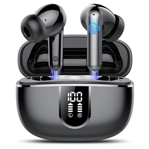 2026 AI Ecouteur Traducteur Instantané, 50H Traducteur Vocal Temps Réel Sans Fil avec 164 Langues, IPX7 Étanche Casque, 4 ENC Appel Réduction Antibruit Mic, Basses Profondes for iOS Android (Noir)