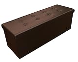 Sodynee Faux Leather Folding Shoe Storage Ottoman Cubes Bench, Foot Rest Stool Seat Table Pouf Footstools and Ottomans 43 1/4