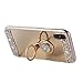 iPhone X Case Bling, Miniko(TM) Sparkly Slim TPU Mirror Makeup Bling Rhinestone Diamond Back Case Cover with Detachable 360 Degree Ring Holder Stand for Apple iPhone X Gold