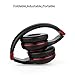 Vomercy Over Ear Headphones with Microphone Heavy Bass Stereo Adjustable Headsets for iPhone iPad iPod Android Smartphones Laptop Tablets Computer MP3/4 (Red-1)