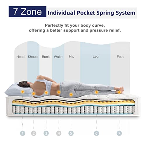 Vesgantti 10 Inch Multilayer Hybrid Twin Mattress Multiple Sizes