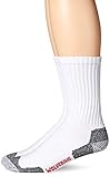 Wolverine Men's 2 Pack Acrylic Steel Toe Socks, White, Sock Size:10-13/Shoe Size: 6-12