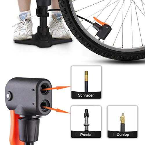 Bike Floor Pump with Gauge HOPOPRO High Pressure 160 PSI Presta