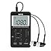 [Upgraded Version] HAPITO AM FM Pocket Radio Portable Digital Tuning Stereo Radio with Earphone and Rechargeable Battery for Walk (Black)