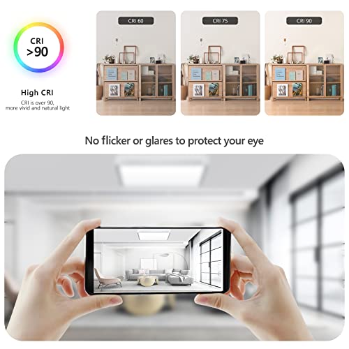 LED Deckenleuchte Dimmbar mit Fernbedienung, bedee 36W 4800LM Lampen Deckenlampen, 2.4cm Ultra Dünn Lichtfarbe und Helligkeit Einstellbar Modern lampe ​für Schlafzimmer/ Wohnzimmer/ Küche/ Flur 30cm