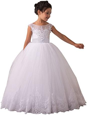 Flower Girls Dresses Long Vintage Lace First Communion Pageant Ball Gowns