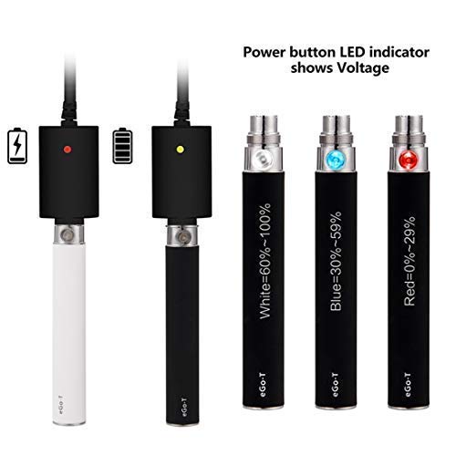 E Zigarette Starterset Elektronische Zigarette E Shisha Liquid: 2x Ego T mit 1100mah Akku + 10 X CE4 Atomizer Verdampfer… – Bild 4