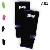 FAIRTEX ANKLE GUARDS SUPPORT AS1 MUAY THAI BOXING MMA K1 FIGHTING KICK (Black/Blue)