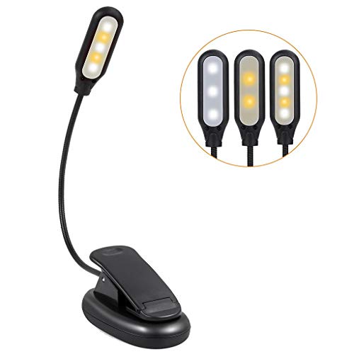 Rechargeable Book Light, Clip on Book Lamp [Upgraded] 3 Colors x3 Levels Eye Care Reading Lights, Up to 60 Hours Reading, Lightweight, Ideal for Bookworms, Kids - Shipped From USA (Black) - Thumbnail 6