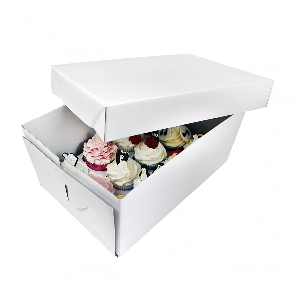 PME CBO906 Extra Deep Cupcake Box for 12 Cakes, White, 31 x 22 x 14 cm