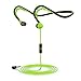 MUCRO Wired Headphones in-Ear Sports Headphones for Running, Behind The Neck Headphones, Stereo and Noise Isolating Earphones with Microphone, Sweatproof Earbuds Headphone, Green