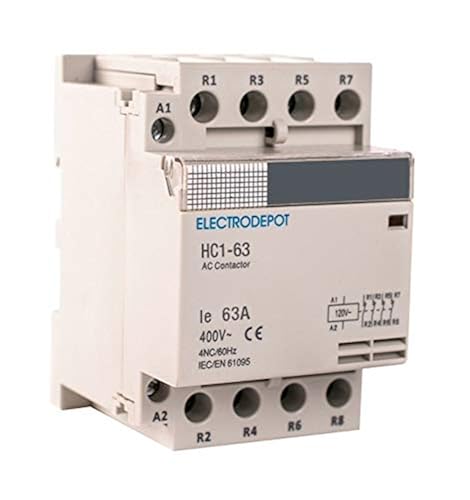 Electrodepot 40 Amp 4 Pole Normally Closed IEC 400V Contactor (Silent ...