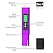 Digital pH Meter - Pocket Size - pH Pen Tests Household Drinking Water, Aquarium, Swimming Pools, Hydroponics, Water Quality, with ATC, 0-14 pH Measuring Range with 6X pH Buffer Powders. Purple