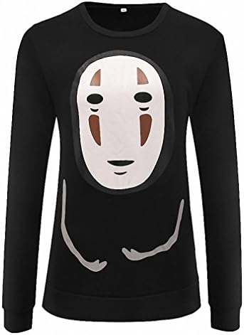 New Harajuku unisex Hoodies Sweatshirts Punk Pullover Black Japanese Anime Spirited Away BLACK L