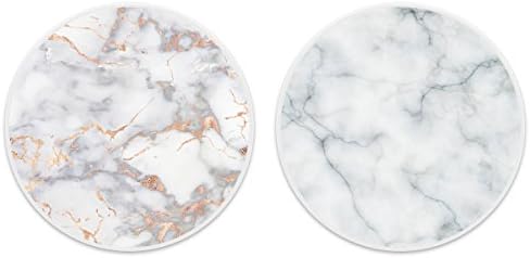 Two Pack White Marble Pop Phone Stand Expanding Collapsible Phone Holder Grip for iPhone X 10 Samsung Galaxy S9 S9 Plus Smartphones and Tablets