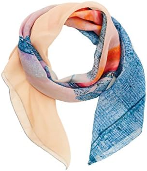 Cityzen By Azin Women's Miami Print Large Scarf 42" x 42" 100% Silk