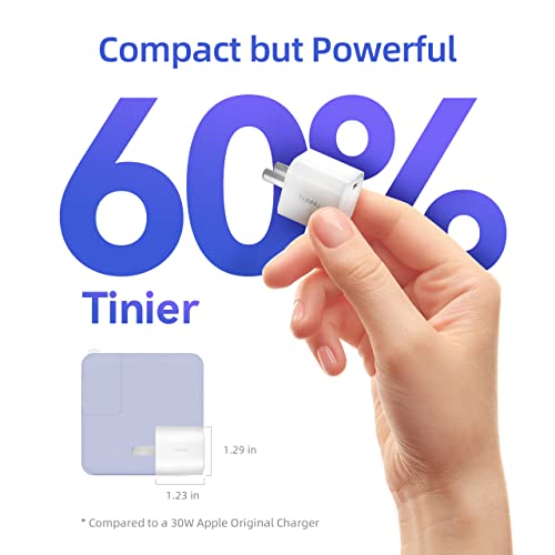 USB C Fast Wall Charger Block: TUNNU Power Adapter 30W GaN PD Charging Plug for Type C Smartphone Tablet Notebook - Compatible with Apple iPhone 13/12/Pro iPad Samsung Galaxy Google Pixel MacBook Air