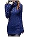 v28 Women Polo Neck Turtleneck Knit Stretchable Elasticity Long Slim Sweater (XL,Blue)