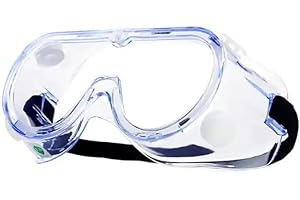 keebomed Anti-Fog Protective Safety Goggles Clear Lens Wide-Vision Adjustable Chemical Splash Eye Protection Soft Lightweight Eyewear