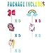 24 Jojo Cupcake Toppers Birthday Party Cake Decorations - Unicorn, Bow, Dog, Rainbow - Toppers