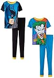 DC Comics Little Boys' Batman 4-Piece Pajama Set, Multi, 4