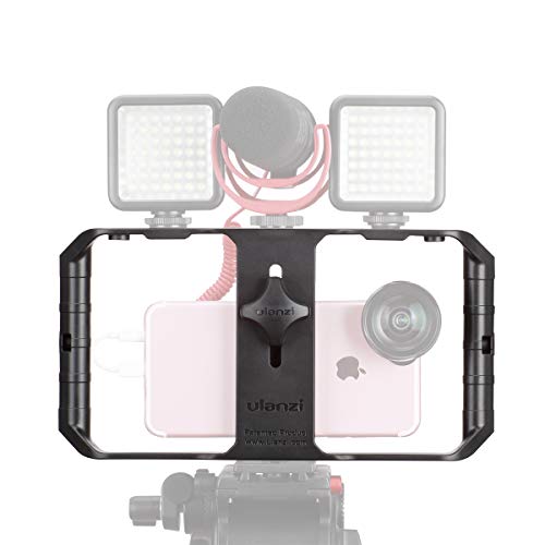 Ulanzi U Rig Pro Video Rig for iPhone, Phone Stabilizer Rig w Triple Cold Shoe Mount,Phone Tripod Mount for iPhone 11 Pro Max XS Max X 8 7 6 plus OnePlus 7 Pro Samsung Google Pixel Vlogging Filmmaking