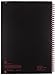 CASE OF 6 Black n' Red Twin Wirebound Notebook, Poly Cover, 11.75 x 8.25 Inches, Black, 70 sheets (E67008)