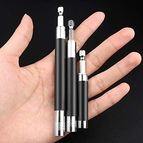 HOEN 3pcs 80/120/140mm 1/4" Hex Shank Magnetic Bit Holder Extension Quick Change Screwdriver Connection Rod Adapter Sleeve