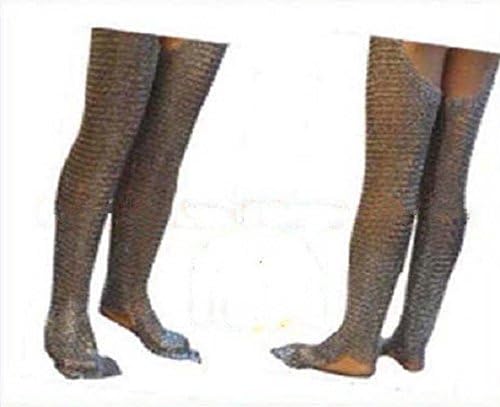 Queen Brass Medieval Chainmail Chausses Chain Mail Leggings Flat Riveted Close Rings Sale Standard Black