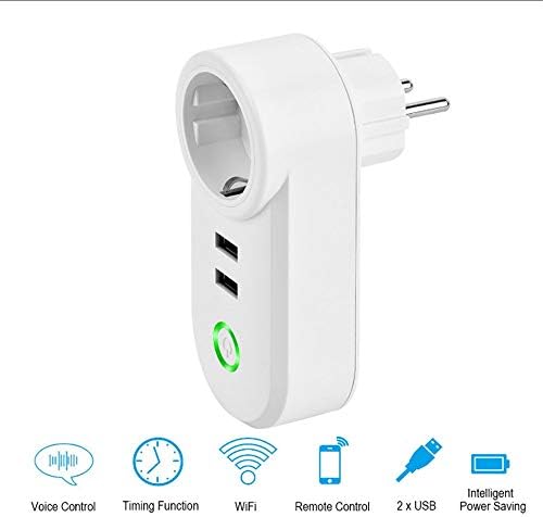 QUARKJK WiFi Smart Socket Timing Socket Wireless Smart Home Remote Control Alexa Intelligent Voice European Regulations