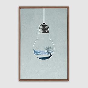 signwin Framed Canvas Wall Art Bottle and Bulb...
