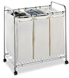Neu Home Chrome 3 Section Canvas Bag Laundry Sorter