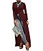 Womens Sexy High Front Split Long Sleeve Crewneck Clubwear Cocktail Maxi Dress Red XL