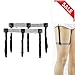 Jelinda Side Fixing Adjustable Shirt Stay Garters with Non-slip Locking Clamps, Plastic, Black/White, One Size