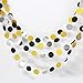 Glitter Black Silver Gold Circle Garland Party Decorations Paper Circle Dots Streamers Banner Backdrop for Weddings NYE Birthday Graduation Anniversary Baby Shower Prom Party Decor