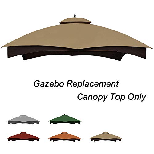 Keymaya Replacement Canopy Top for Lowe's Allen Roth 10X12 Gazebo #GF-12S004B-1 (Khaki)