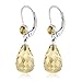 Gem Stone King 925 Sterling Silver Citrine Drop Earrings For Women (10.00 Cttw, Gemstone Birthstone, Briolette Cut 12X8MM)