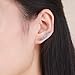 BAMOER Clip on Earrings Cute Black Earrings 925 Silver Ear Climber Earrings for Women Ear Crawler Earrings Sterling Silver