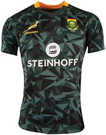 ZHBRE Rugby Jersey,Short-Sleeved T-Shirt Top,2018-19 South African Men'S Football Clothing,Adult Sports Football Suit,Breathable Fabric Home Or Away,(Size: S-3xl)
