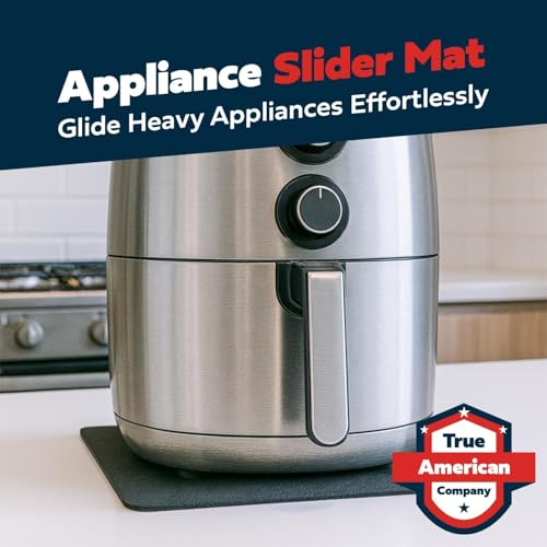 2‑Pack Heat Resistant Appliance Slider Mats for Countertop – 15×18 in (38x45cm) Cut-to-Fit Heat Pad for Air Fryer, Coffee Maker, Toaster – Black Non-Slip Hot Pad for Kitchen Appliances