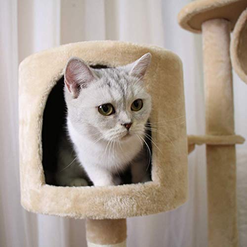 FTFDTMY-Mehrschichtiger-Katzenkletterrahmen-groer-Kratzbaum-im-Innenbereich-Einteilige-Katzenhaus-Sisal-Sule-Katzen-Sprungplattform-Farbe-C