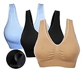 Cabales KINYAOYAO Women's Plus Size Ultimate Comfy Medium Support Sport Bra 3 Pack