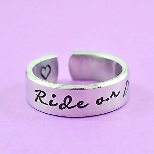 Amazon Com Ride Or Die Hand Stamped Aluminum Cuff Ring Love