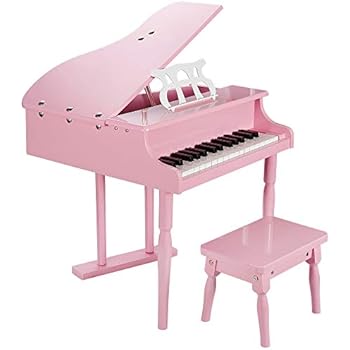 Smartxchoices Newest 30 Key Pink Baby Grand Piano Toy Set For Kids Children With W Stool Bench Solid Wood #wooden #piano #for #toddlers