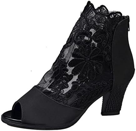 Ninasill Clearance ! Summer Shoe, Hot Fashion Zip Ladies Ankle Heels Casual Open Toe Lace Party Singel Shoes