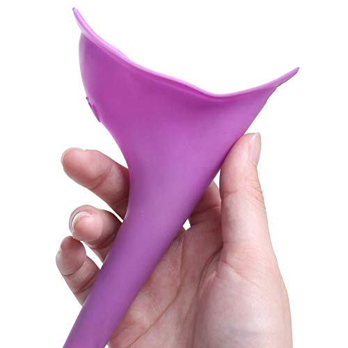 YaptheS Female Urinary Incontinence Device Lady Silicone Funnel Woman Outdoor Pee Standing up Recycled Camping Portable urinals in The Bathroom - Purple.