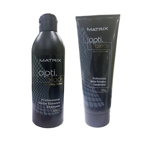 Matrix Opti Black Dazzling Shine Professional Shine Enhance Shampoo 400 Ml + Conditioner 196 G