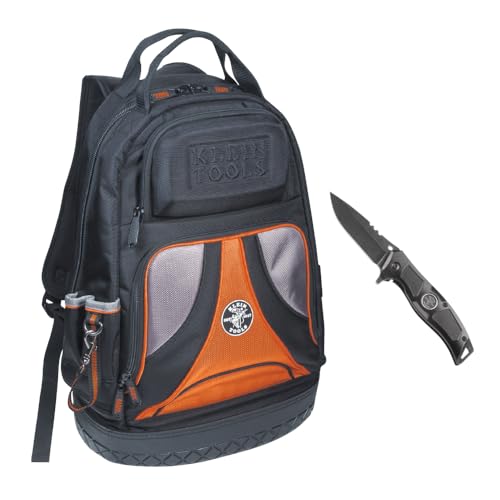 Klein Tools 80115 Backpack Kit with Tradesman Pro 39-Pocket Backpack and Electr…