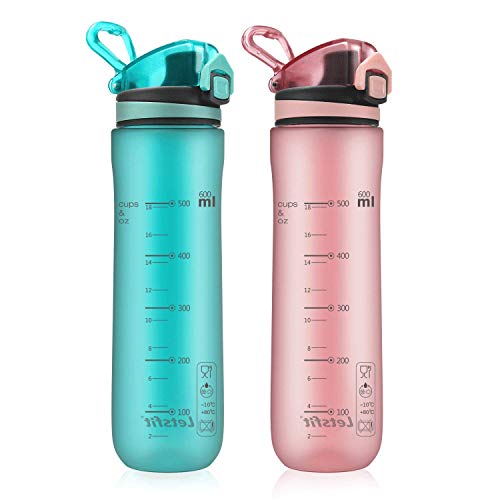 Letsfit Sports Water Bottle, BPAFree Tritan Plastic Water Bottle with
