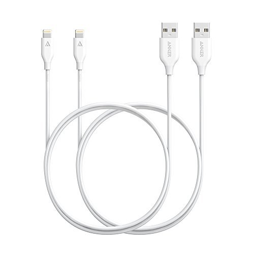 [2 pack] Anker PowerLine 3ft Apple MFi Certified Lightning to USB Cable for iPhone 5/5s/5c 6/6s Plus, iPad mini/Air/Pro iPod touch (White)
